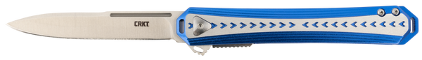 CRKT 6710 Stickler Folding Knife with 3.38" Satin Blade and Blue/Silver Aluminum Handle