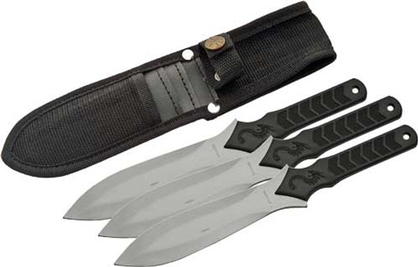 3-Piece Dragon Throwing Knife Set with Sheaths - 10" Rite Edge