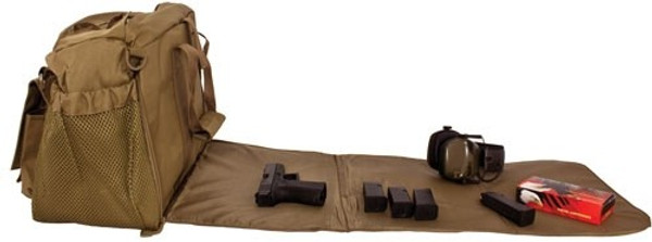 Deluxe Tan Range Bag with Fold-Out Gun Mat