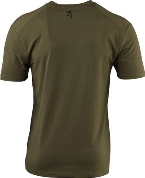 Browning SS Performance Camp Shirt - Green Mule Deer Logo, Large
