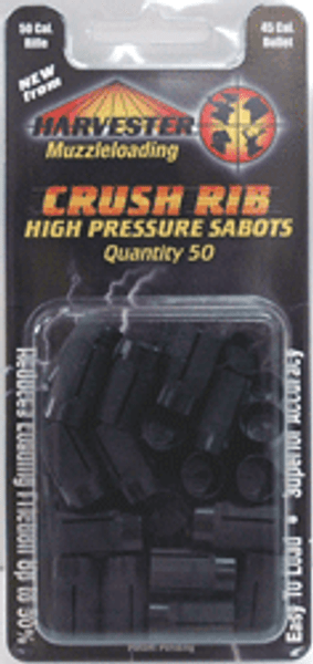 .45 Caliber Bullets 50 Pack - Crushed Rib Harvester Sabot Only for .50 Caliber