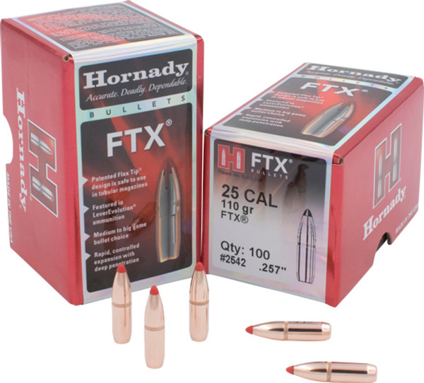 Hornady Bullets 25 Cal .257 110GR FTX 100CT 30BX/CS