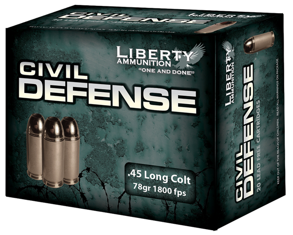 Liberty Ammunition Civil Defense .45 Colt 78gr Lead-Free Hollow Point 20/Box
