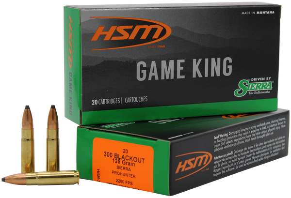 HSM 300 Blackout 125gr Game King Pro Hunter Ammo - 20 Rounds per Box