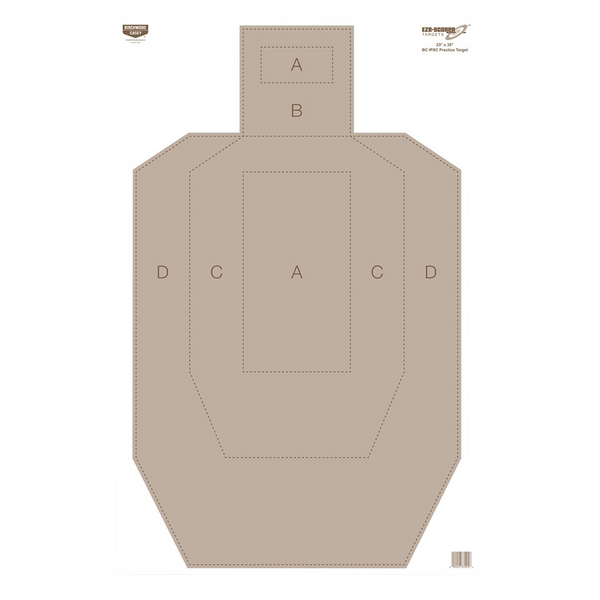 Birchwood Casey EZE-Scorer IPSC Silhouette Paper Targets, 23" x 35", Tan, 5-Pack