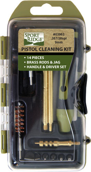 Sport Ridge 14-Piece Pistol Cleaning Kit for .38/.357/9mm