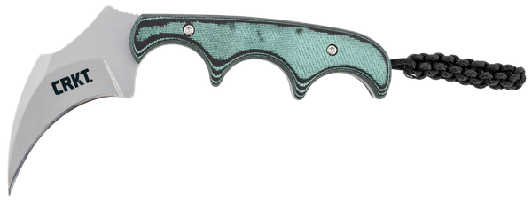 CRKT 2389 Keramin Fixed Blade Knife with Green Resin Handle and Sheath