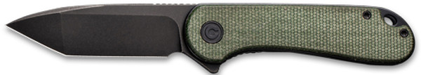 CIVIVI Elementum Knife 2.96" Green Micarta/Black D2 Clam Pack