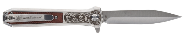 Smith & Wesson 1205011 Unwavered Folding Dagger with Rosewood Handle