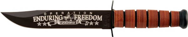 7" USMC KA-BAR Knife with Leather Sheath - OEF Afghanistan Edition