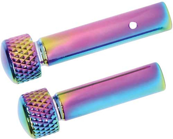 Rainbow PVD Coated AR15 Extended Takedown Pin Set by Guntec