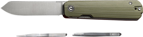 CIVIVI Sendy 2.83" Knife with Milled Green/Red G-10 Handle Clam Pack