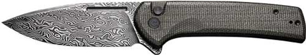 CIVIVI Conspirator 3.48" Dark Green Micarta/Black Damascus Knife