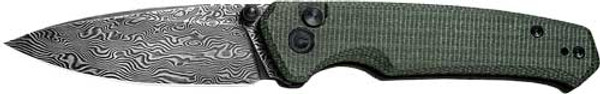 CIVIVI Altus 2.97" Knife with Green Micarta and Black Damascus Finish