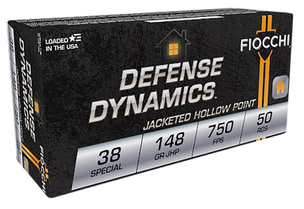 Fiocchi 38E Defense Dynamics .38 Special 148gr JHP - 50 Rounds/Box, 20 Boxes/Case