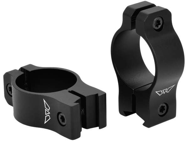 Warne V421M Matte Black Aluminum Rimfire Rings - Medium, 1" Tube, 3/8" Dovetail