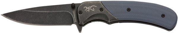 Browning 3220365 EDC Compact Folding Knife with Black Oxide Stonewashed Blade and Black/Blue Handle
