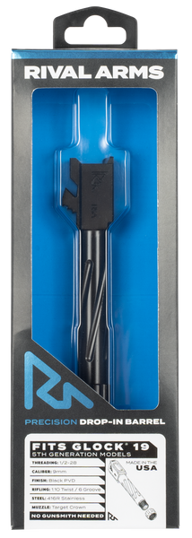 Rival Arms Precision V1 9mm Threaded Barrel for Glock 19 Gen5 - Black PVD Finish