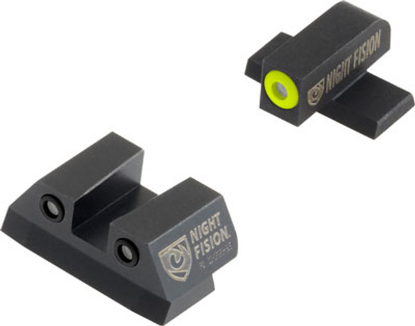 Square Rear Sig #8F/#8R Set Night Vision Tritium Yellow Dot