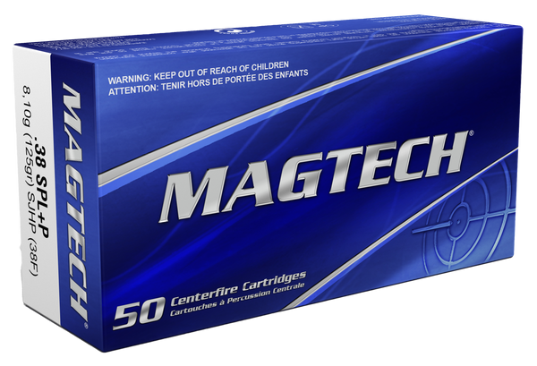 Magtech 38 Special+P 125gr SJHP Ammo - 50 Rounds/Box, 20 Boxes/Case