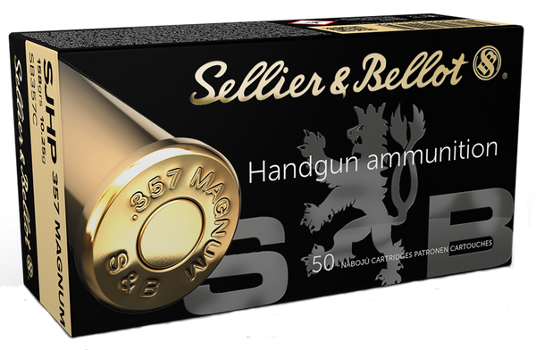Sellier & Bellot .357 Magnum 158gr SJHP Ammo - 50 Rounds per Box