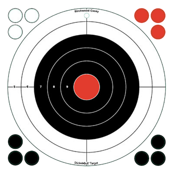Birchwood Casey Stick-A-Bull 12" Self-Adhesive Bullseye Target Pack