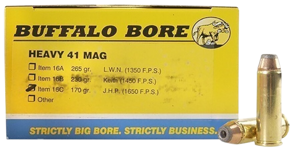 Buffalo Bore 41 Rem Mag 170gr JHP Ammo - 20 Rounds
