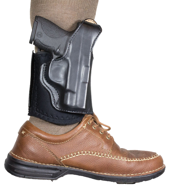 DeSantis Gunhide Die Hard Ankle Rig for S&W M&P Shield 9/40 - Right Handed, Black Leather/Sheepskin