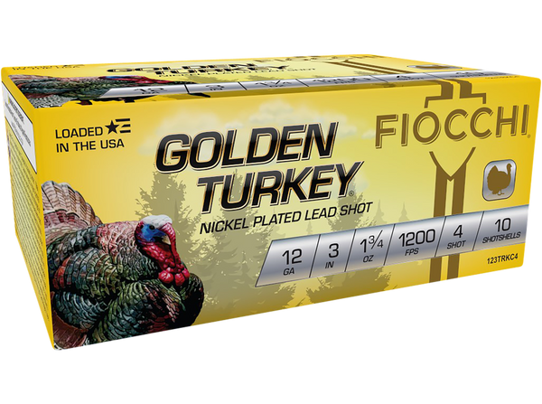Fiocchi Golden Turkey 12 Gauge 3" 4 Shot Ammunition - 10 Box/Case