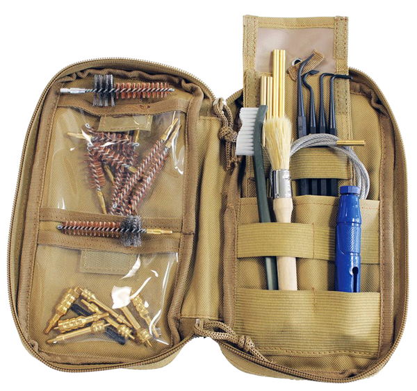 Birchwood Casey 41651 Range Cleaning Kit for Handgun/Rifle - 29 Pieces, Tan
