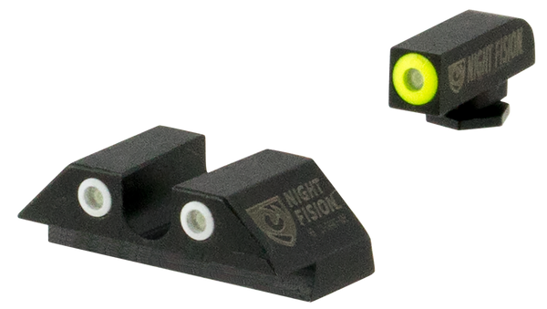 Night Fision Tritium Night Sights for Glock Models 20/21/29/30/36/40/41 - Green/Yellow Front, Green/White Rear