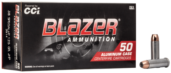 CCI 3514 Blazer 38 Special +P 125gr JHP Ammo - 50 Rounds/Box, 20 Boxes/Case