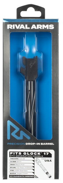 Precision V1 Drop-In Barrel for Glock 17 Gen5 - 9mm Luger, 4.49" Black PVD, 416R Stainless Steel, Threaded
