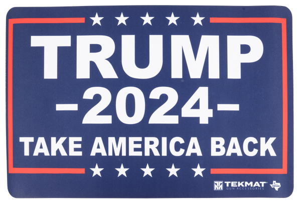 Trump 2024 Take Back America Rubber Mat 11" x 17" Red/White/Blue