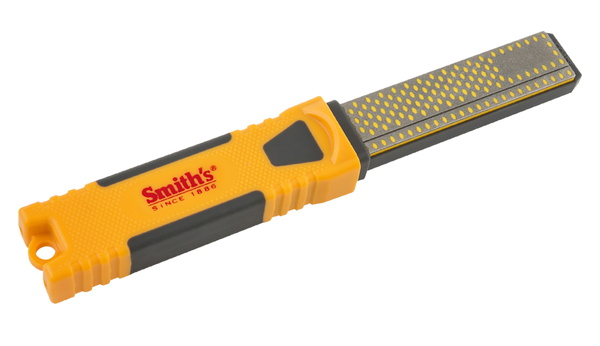 Smiths DCS4 Diamond Combination Sharpener with Rubber Handle - 4" Fine & Coarse, Yellow