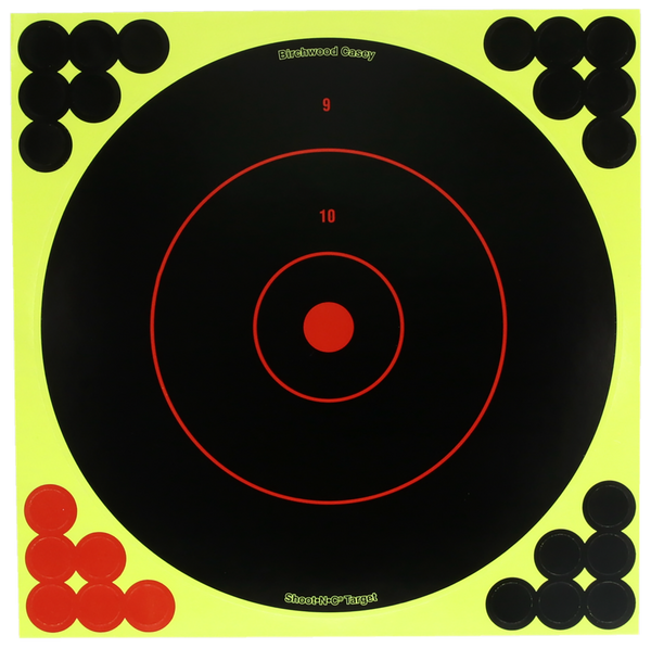 Birchwood Casey 12" Bullseye Target Dispenser with Pasters - 25 Pack