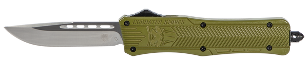 CobraTec CTK-1 Medium OTF Knife with D2 Steel Blade and OD Green Handle