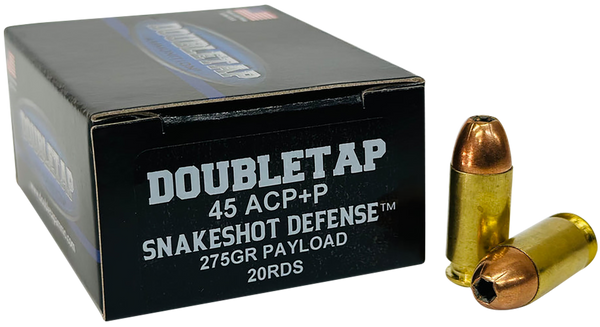 DoubleTap 45ACP Snake Shot Ammunition - 20 Rounds per Box, 50 Boxes per Case