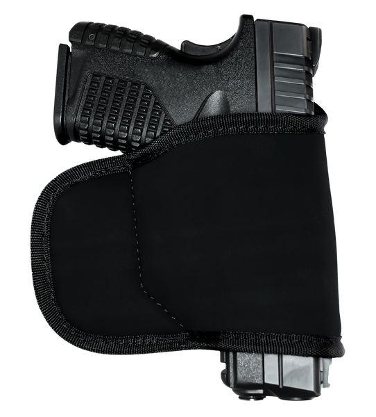 GrovTec US Inc GTHL15099BLK Multi-Fit OWB Holster for Medium/Large Semi-Auto, Right Hand, Black Suede Belt Loop