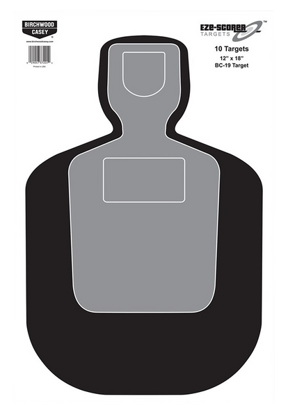 Birchwood Casey EZE-Scorer BC-19 Silhouette Paper Targets, 12" x 18", 10 Pack