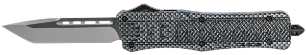 CobraTec CTK-1 Medium OTF Tanto Knife with D2 Steel Blade and Carbon Fiber Handle
