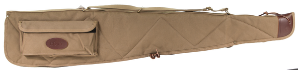 Alaskan Rifle Case 44" Khaki Waxed Canvas with Brass Hardware & Quilted Flannel Lining for Scoped Rifles