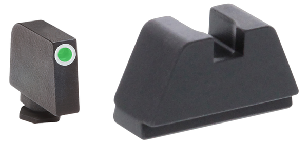 AmeriGlo GL481 Optic Compatible Glock Sight Set - 2XL Tall Green Tritium Front, Black Rear