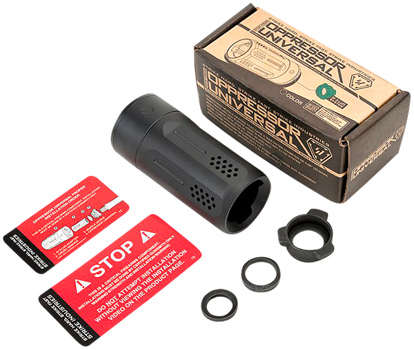 Universal Blast Shield for Multi-Caliber Barrels - Black Anodized Steel/Aluminum
