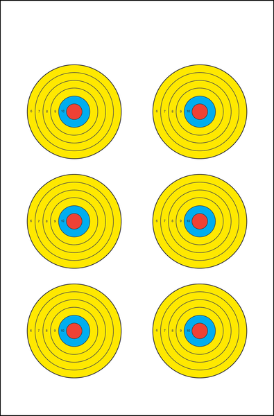 High Visibility Multi-Color Bullseye Paper Targets, 17.50" x 23", 100 Pack