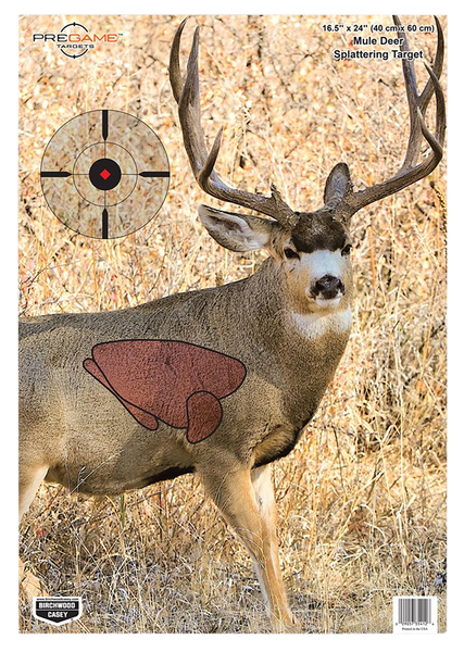 Birchwood Casey Pregame Mule Deer Target Pack - 3 Sheets, 16.5" x 24"