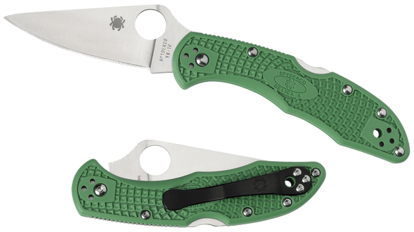 Spyderco Delica 4 Lightweight Folding Knife with Green FRN Handle and VG-10 Blade
