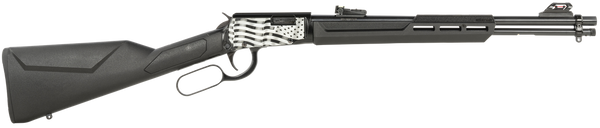 Rossi RL22181SYEN11 Rio Bravo Lever Action .22 LR Rifle with US Flag Engraving and Fiber Optic Sights