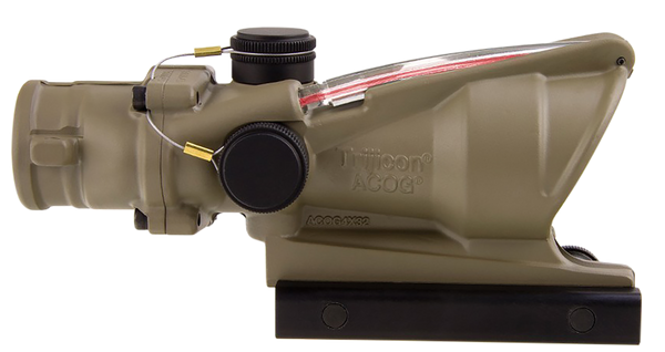 Trijicon ACOG 4x32mm FDE Scope with Red Chevron Reticle for .223/5.56
