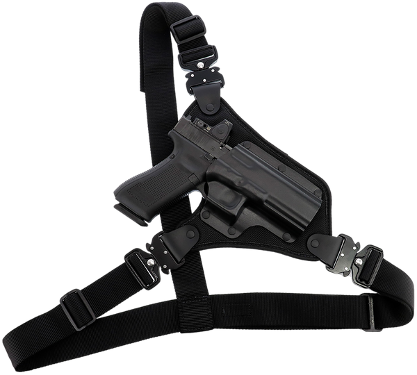 Galco HR166B High Ready Chest Holster for Ruger .357 Blackhawk 5.50" Right Hand, Black Kydex/Nylon, Fits Up To 58" Chest